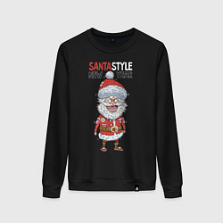 Свитшот хлопковый женский SantaSTYLE, цвет: черный