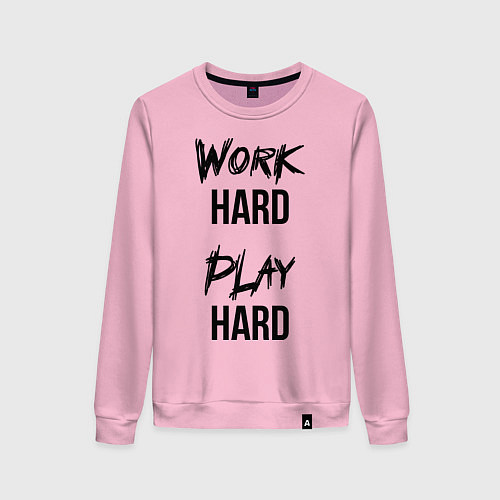 Женский свитшот Work hard Play hard / Светло-розовый – фото 1