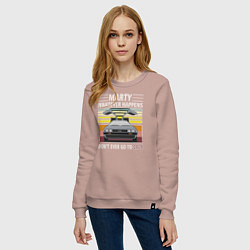 Свитшот хлопковый женский Back to the Future, цвет: пыльно-розовый — фото 2