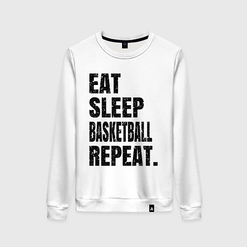 Женский свитшот EAT SLEEP BASKETBALL REPEAT / Белый – фото 1