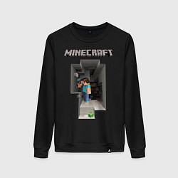 Свитшот хлопковый женский Minecraft, цвет: черный