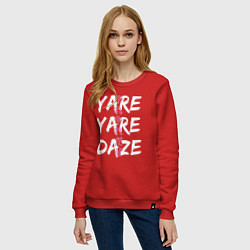 Свитшот хлопковый женский YARE YARE DAZE, цвет: красный — фото 2