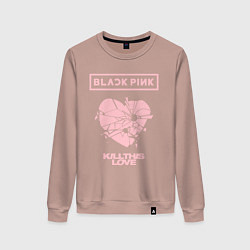 Свитшот хлопковый женский BLACKPINK, цвет: пыльно-розовый