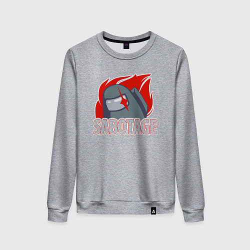 Женский свитшот Among Us sabotage амонг ас саботаж / Меланж – фото 1