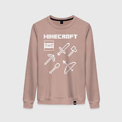 Свитшот хлопковый женский Minecraft, цвет: пыльно-розовый