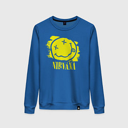 Свитшот хлопковый женский Nirvana Smile, цвет: синий