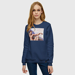 Свитшот хлопковый женский Искусство, цвет: тёмно-синий — фото 2