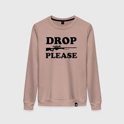Свитшот хлопковый женский Drop Please, цвет: пыльно-розовый