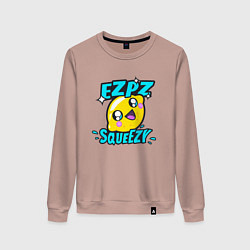Свитшот хлопковый женский Easy Peasy Lemon Squeezy, цвет: пыльно-розовый
