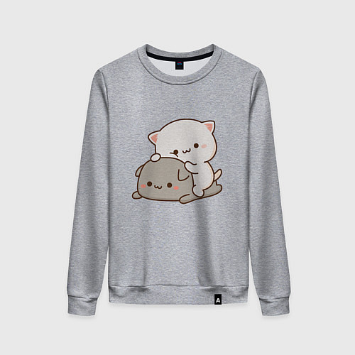 Женский свитшот Милые котики / Меланж – фото 1
