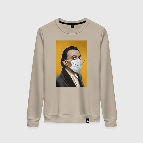 Женский свитшот Сальвадор Дали в маске / Миндальный – фото 1