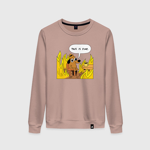 Женский свитшот This is Fine / Пыльно-розовый – фото 1
