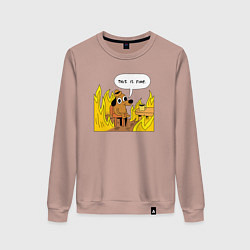 Свитшот хлопковый женский This is Fine, цвет: пыльно-розовый