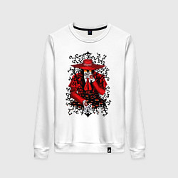 Свитшот хлопковый женский Hellsing Хеллсинг, цвет: белый