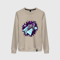 Женский свитшот Астронавт на самолетике