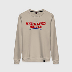 Свитшот хлопковый женский White lives matters, цвет: миндальный