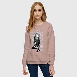 Свитшот хлопковый женский Торадора, цвет: пыльно-розовый — фото 2