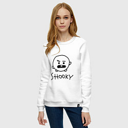 Свитшот хлопковый женский SHOOKY BTS, цвет: белый — фото 2