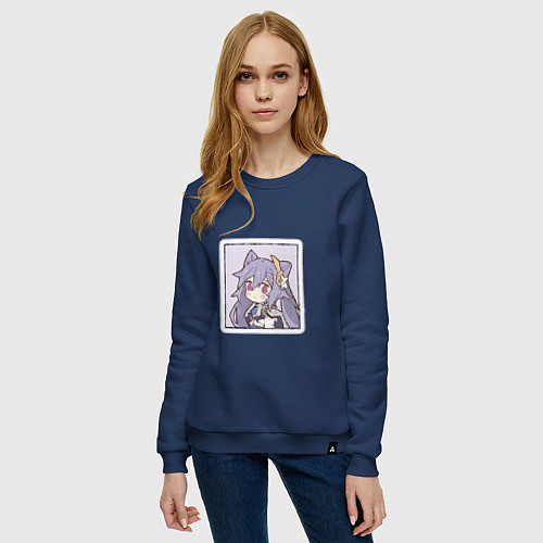 Женский свитшот Кэ Цин / Тёмно-синий – фото 3