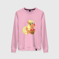 Свитшот хлопковый женский Applejack, цвет: светло-розовый