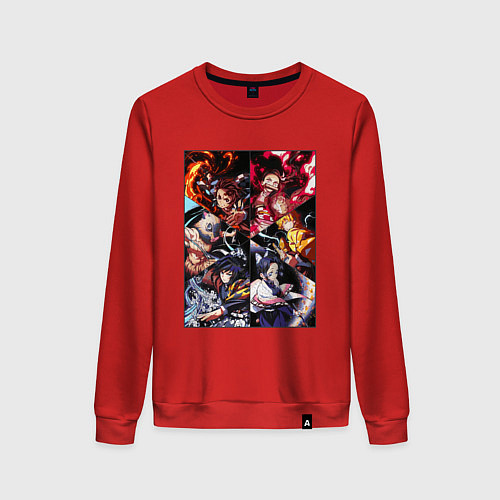 Женский свитшот КЛИНОК РАССЕКАЮЩИЙ ДЕМОНОВ / Красный – фото 1