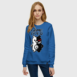 Свитшот хлопковый женский MONOKUMA GAME OVER, цвет: синий — фото 2