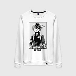 Свитшот хлопковый женский Шото Тодороки Геройская, цвет: белый