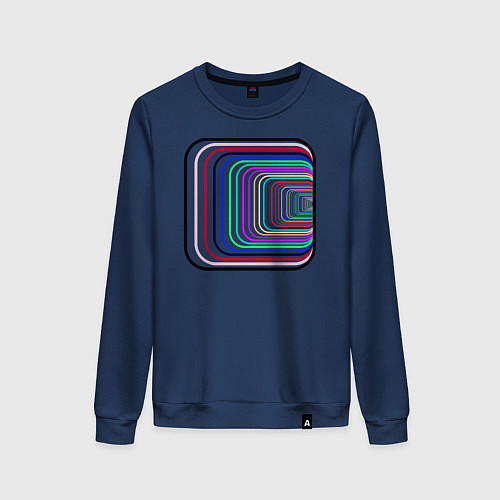 Женский свитшот Иллюзия Квадрат / Тёмно-синий – фото 1