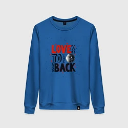 Свитшот хлопковый женский Love back, цвет: синий
