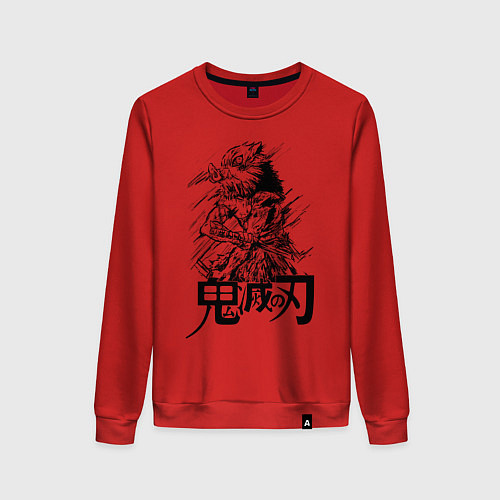 Женский свитшот Иноске Хашибира Kimetsu no Yaiba / Красный – фото 1