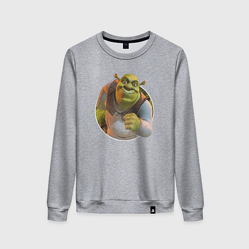 Женский свитшот Шрек бежит / Меланж – фото 1