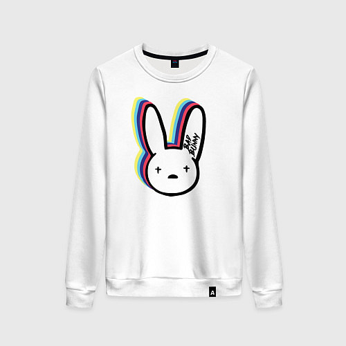 Женский свитшот Bad Bunny logo / Белый – фото 1