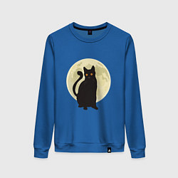 Свитшот хлопковый женский Moon Cat, цвет: синий
