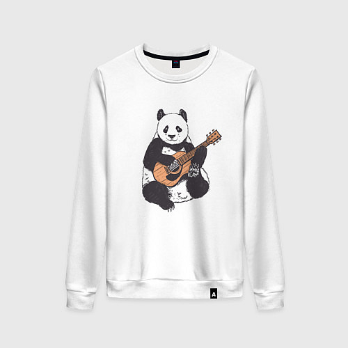 Женский свитшот Панда гитарист Panda Guitar / Белый – фото 1