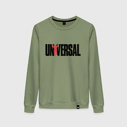 Свитшот хлопковый женский ANIMAL UNIVERSAL ЭНИМАЛ, цвет: авокадо