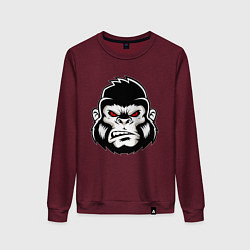 Свитшот хлопковый женский Bad Monkey, цвет: меланж-бордовый