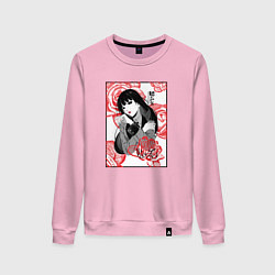 Свитшот хлопковый женский Kakegurui Yumeko Jabami, цвет: светло-розовый