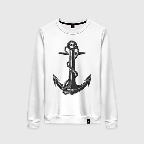 Женский свитшот ЧЕРНЫЙ ЯКОРЬ / Белый – фото 1