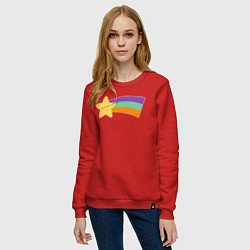 Свитшот хлопковый женский Радужный свитер Мэйбл, цвет: красный — фото 2