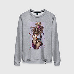 Свитшот хлопковый женский Варфрейм, цвет: меланж