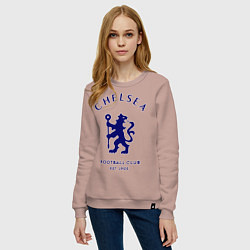 Свитшот хлопковый женский Chelsea Est. 1905, цвет: пыльно-розовый — фото 2