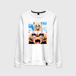 Свитшот хлопковый женский Anger, цвет: белый