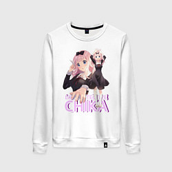 Свитшот хлопковый женский Chika Love Detective, цвет: белый