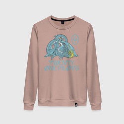 Свитшот хлопковый женский Twenty one pilots SaI Дракон, цвет: пыльно-розовый