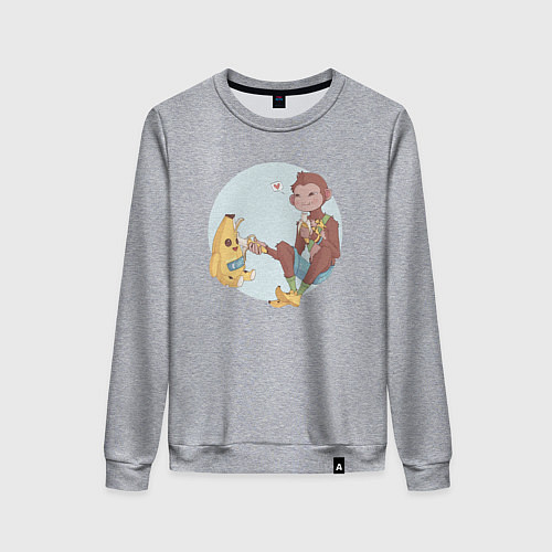 Женский свитшот Манки и Банан / Меланж – фото 1