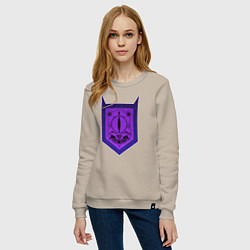 Свитшот хлопковый женский Babyls Demon School logo, цвет: миндальный — фото 2