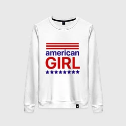 Свитшот хлопковый женский American girl, цвет: белый