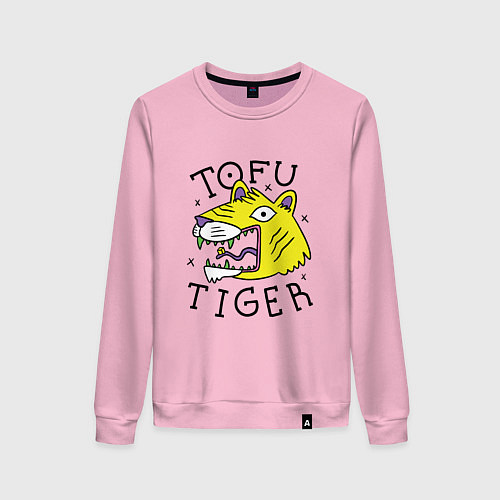 Женский свитшот Tofu Tiger Тигр Сыр Тофу / Светло-розовый – фото 1