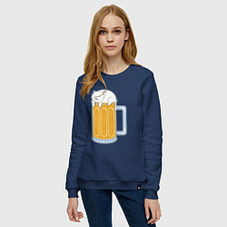 Свитшот хлопковый женский Beer Cat, цвет: тёмно-синий — фото 2