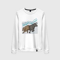 Свитшот хлопковый женский Бык или Медведь, цвет: белый
